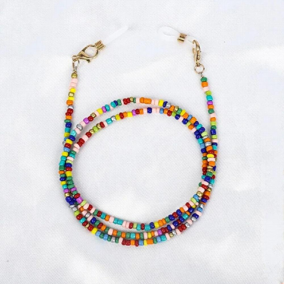 Multicoloured Acrylic Beaded Eyewear Mask Lanyard Reading Glasses Strap Rope Hanging Unisex Multicolor Sunglasses Chain Jewelry