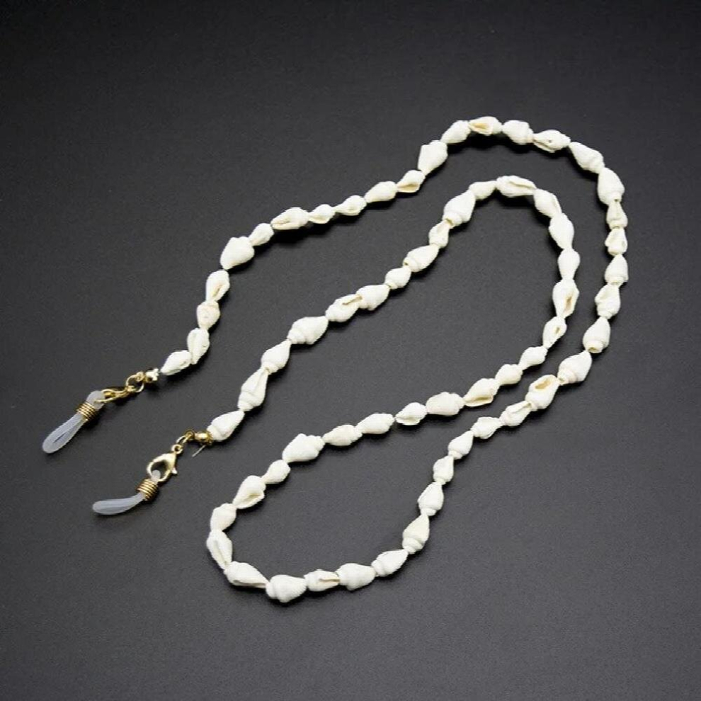 White Small Conch Shell Reading Glasses Chain Sunglasses Eyewears Cord Holder Neck Strap Rope Necklace Eyeglass String Lanyard