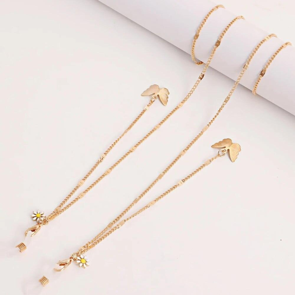 Glasses Beaded Glasses Chain For Women Daisy Flower Beads Hangs Mask Strap Necklace Sunglasses Lanyard