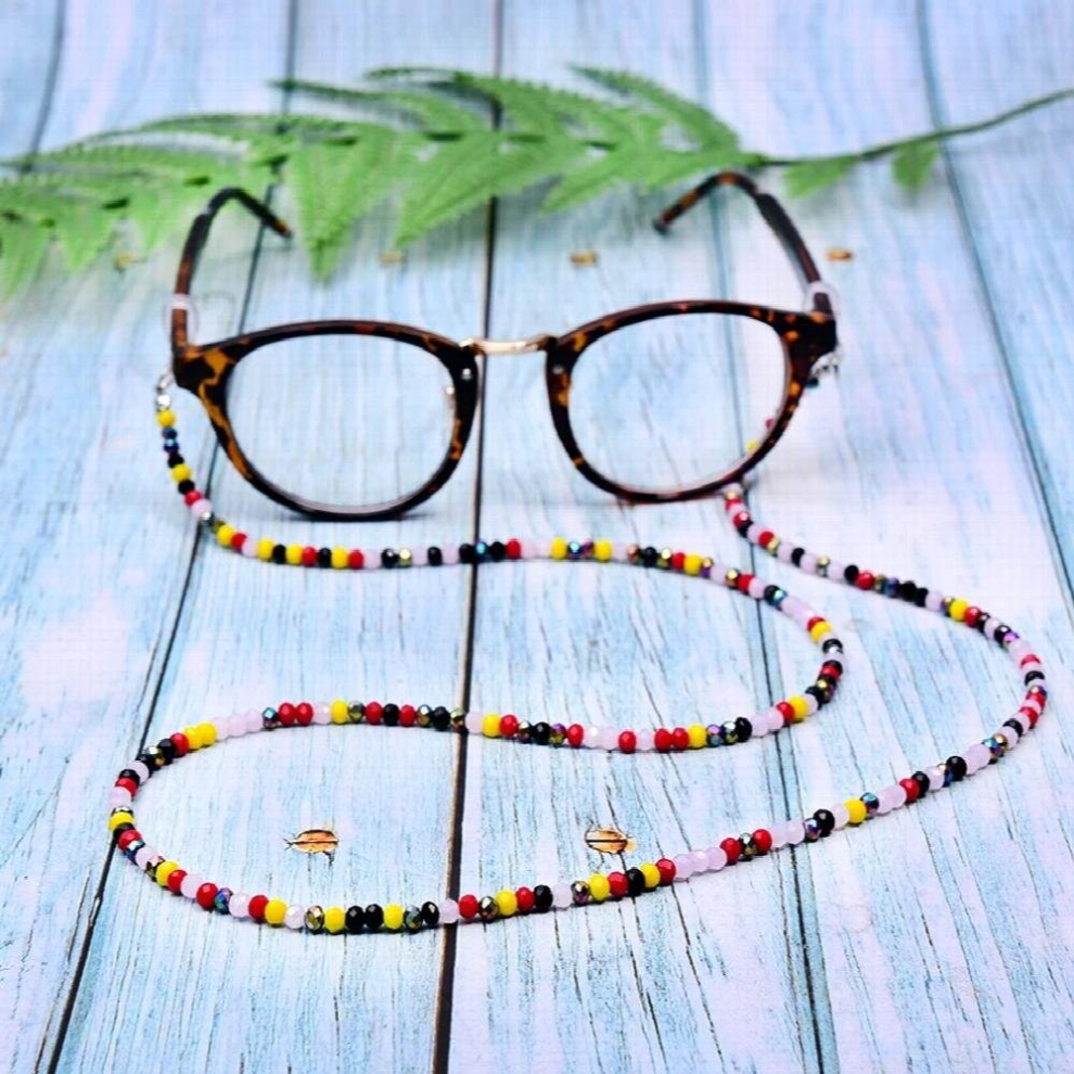 Crystal Sunglasses Chains For Women 4MM Beads Masking Eyeglasses Chains Lanyard Glass Jewelry