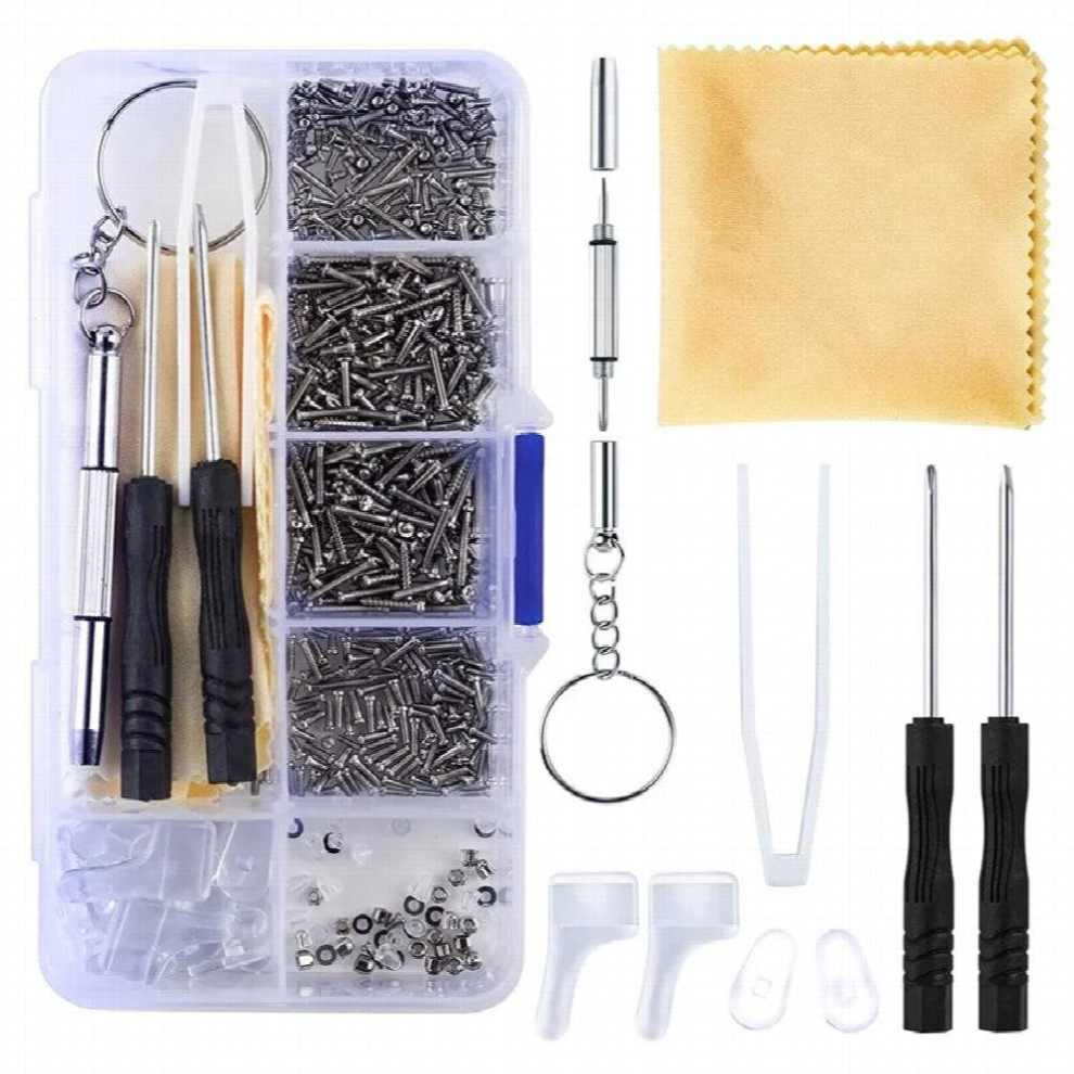 Eyeglasses Sunglasses Repair Kit Tool Glasses Screwdriver Screws Sets Nuts Nose Pad Optical Repair Tool Parts Assorted Kit