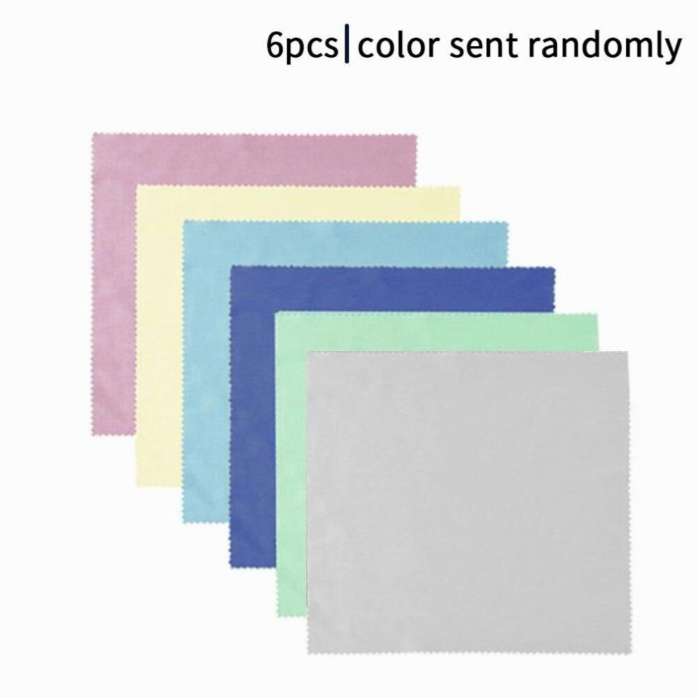 Multicoloured 6Pcs Microfiber Wipe Spectacles Eyeglasses Sunglasses Laptop 14X17cm Camera Lens Accessories Phone Tablet Glasses Cleaning Cloth