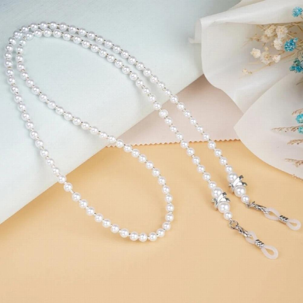 White Glasses Chain Women Pearls Eyeglasses Rope Chain Colorful Beaded Sunglasses Hanging Strap Lanyards Glasses Accessories