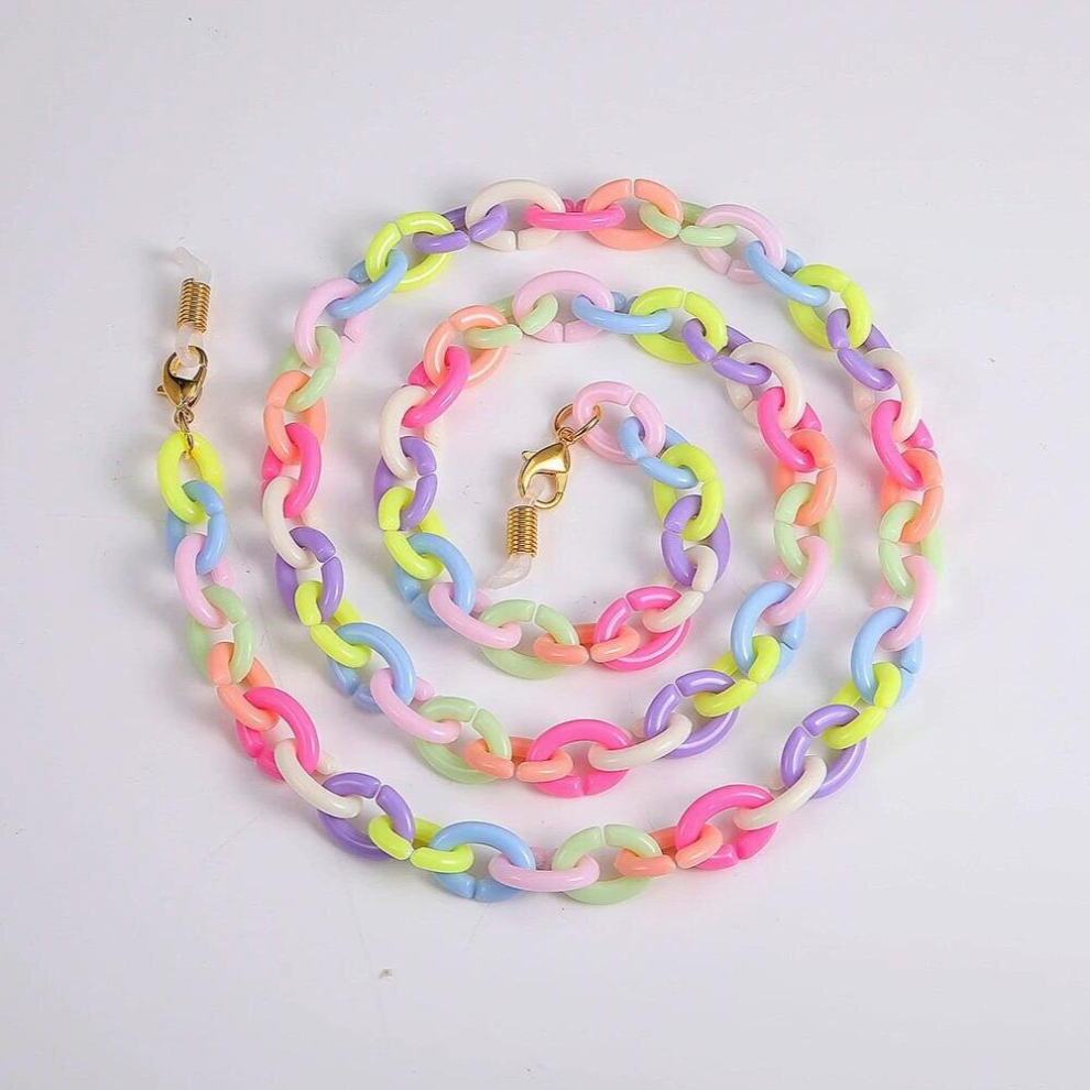 Colorful Mask Lanyard Acrylic Glasses Chain Neck Holder Anti-lost Sunglasses Chain Straps Cord Eyewear Accessories