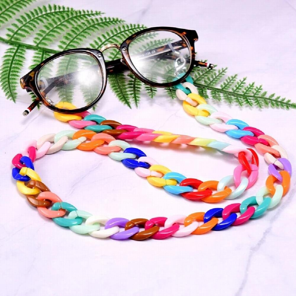 Rainbow Bigger Acrylic Sunglasses Chain on the Neck Women Mask Holder Glasses Starp Lanyard Reading Eyewear Accessories