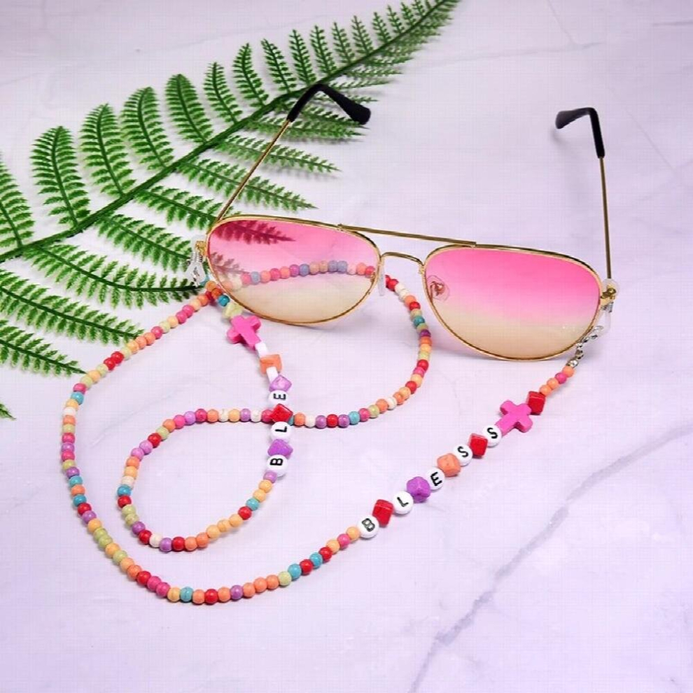Multicoloured Moon Girl 72Mm Sunglasses Chain For Women Anti Slip Reading Glasses 4Mm Beads Mask Eyewears Cord Holder Neck Strap