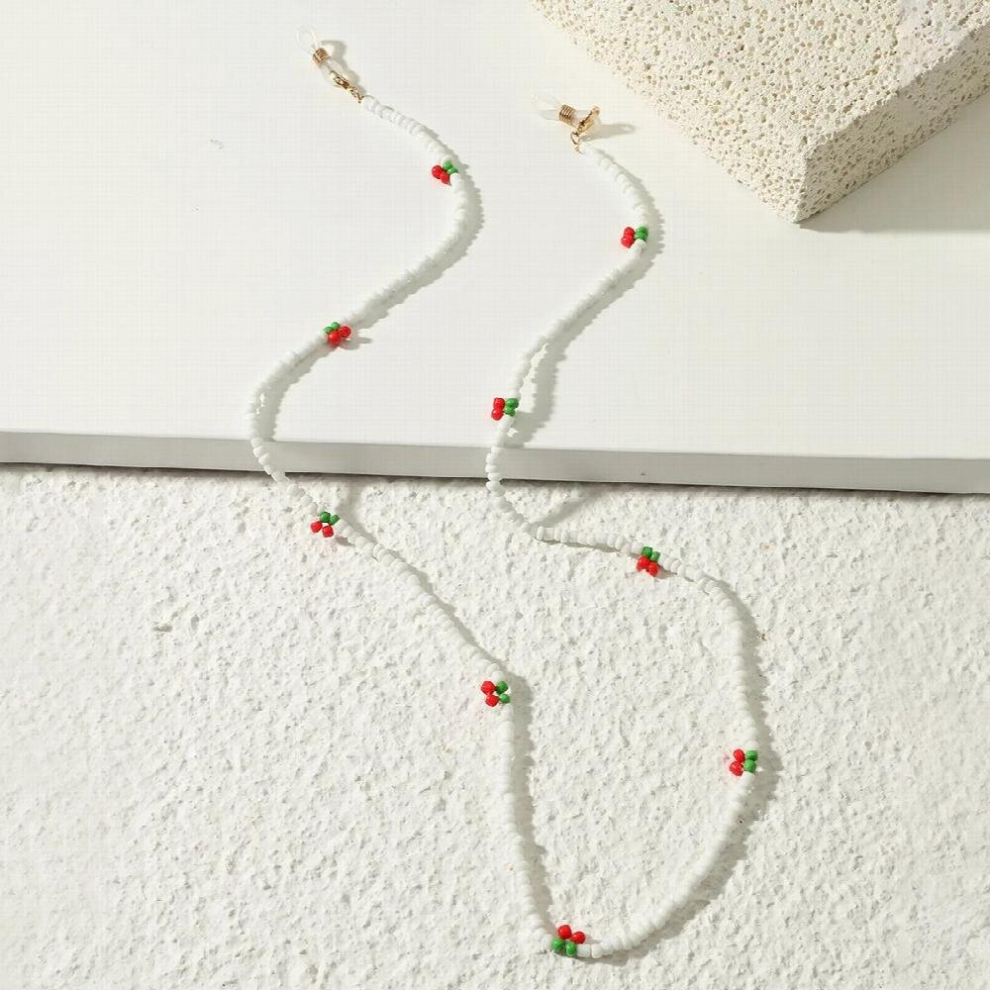Summer Bohemian Cherry Beads Glasses Chains Lanyard Face Mask Chain Holder Rope Sunglasses Cord for Women