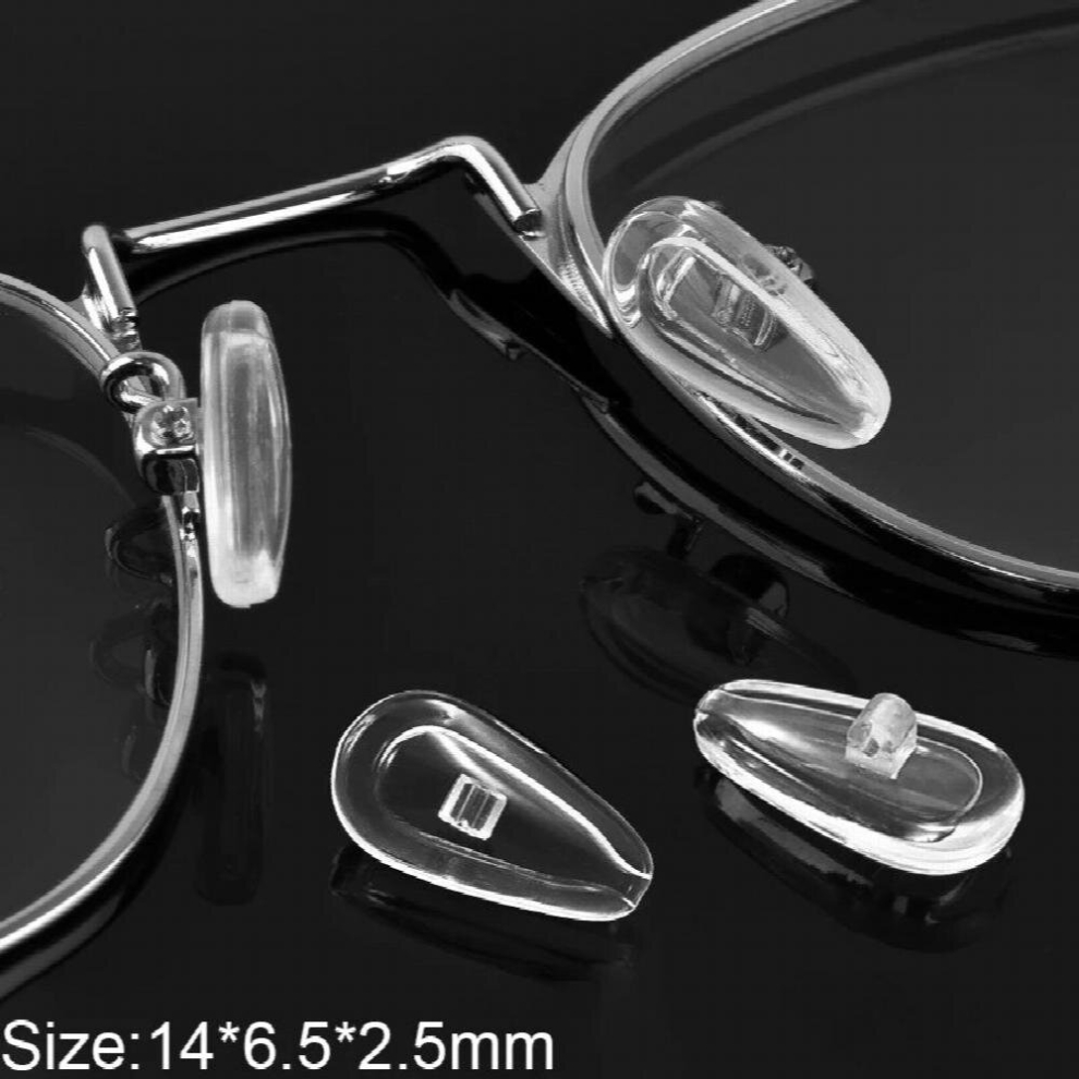 Multicoloured 10Pairs/20Pcs Air Chamber Oval Silicone Anti Slip Support Nose Pads Screw-In For Eyeglasses Sunglass Glass Glasses Accessories