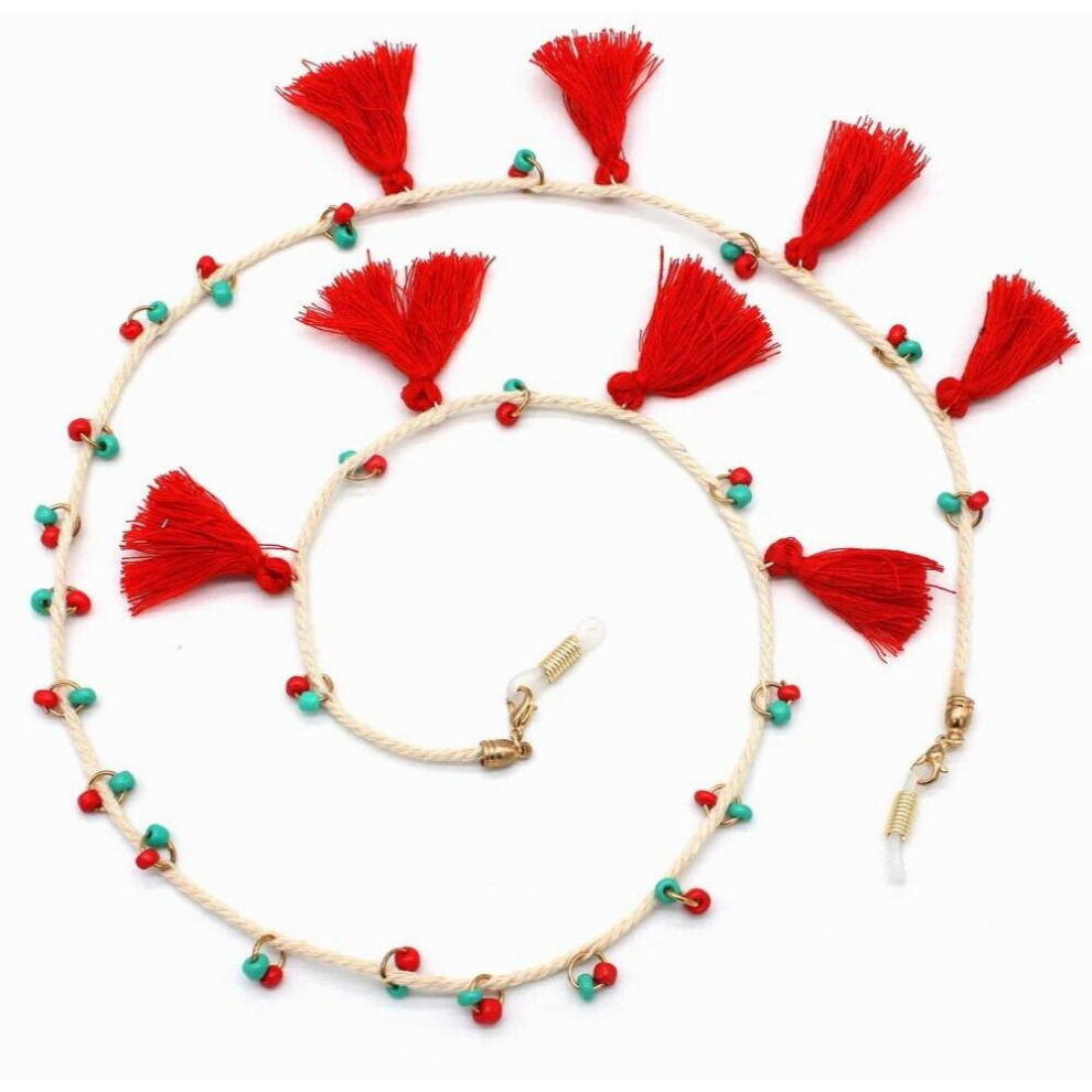 Reading Glasses Chain for Women tassel Sunglasses Cords Beaded Eyeglass Lanyard Hold Straps Eyewear Retainer