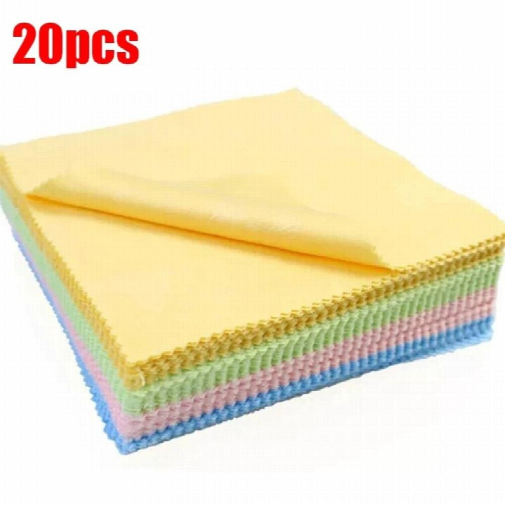 Multicoloured 20Pcs Reusable Glasses Cleaning Cloth Microfiber Glasses Cleaner Fabric Cloth For Sunglasses Camera Phone Lens Wipes Cloth