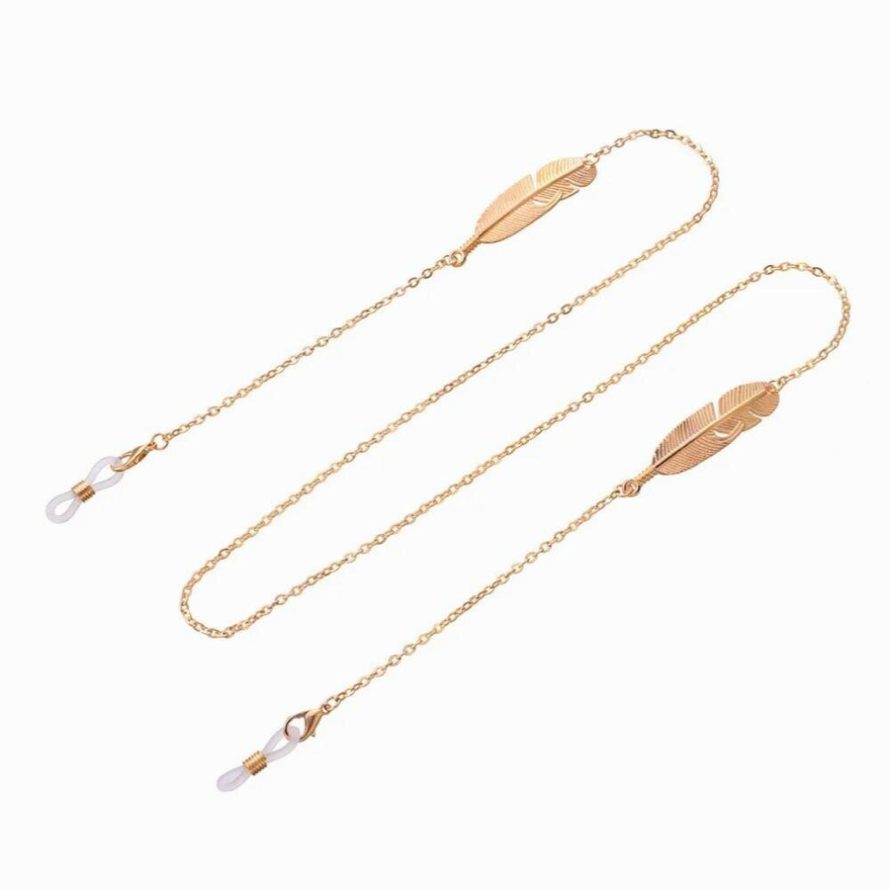 Feather Beads Link Chain Eyeglasses Hanger Neckalce Reading Glasses Sunglasses Strap Cord Holder Face Mask Neck Head Band