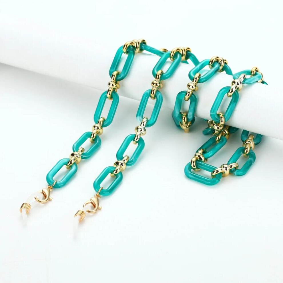 Amber Acrylic Button Chain Eyeglass Glasses Chain Women Anti-lost Mask Hanging Sunglasses Lanyards Hold Cord Strap Rope Necklace