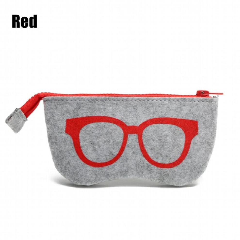 Portable Sunglasses Pouch Felt Glasses Bag Reading Glasses Cases Zipper Fabric Glasses Case Eyeglasses Accessories