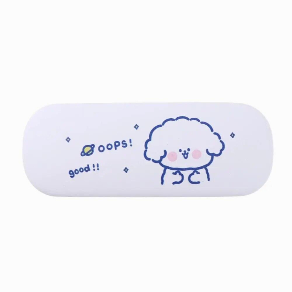 Ins Cartoon Pattern Folding Glasses Case Men Women PC Leather Sunglasses Case Portable Eyewear Protector Cover