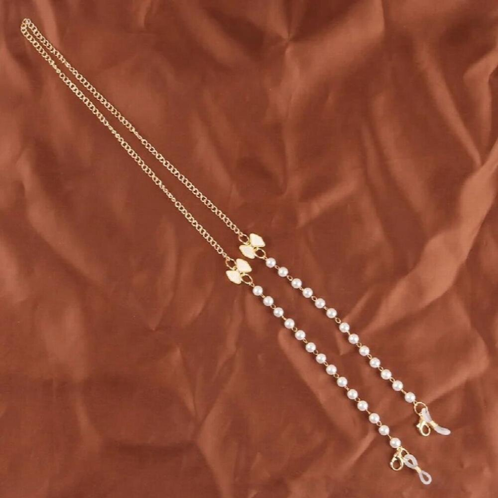 Butterfly Pearls Sunglasses Chains for Women Metal Charms Eyeglasses Lanyard Necklace Glasses Holder Strap Cord Eyewear