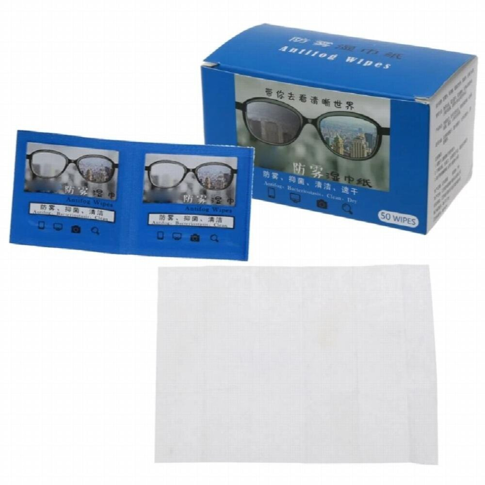 50pack Glasses Anti Fog Wipe Anit-fog Wet Cloth For Eyeglasses Sunglasses Goggle Drop