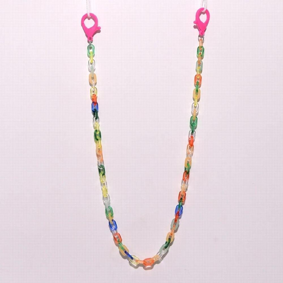 Multicoloured Rainbow Acrylic Mask Chains Lanyard For Women Eyeglasses Sunglasses Chains