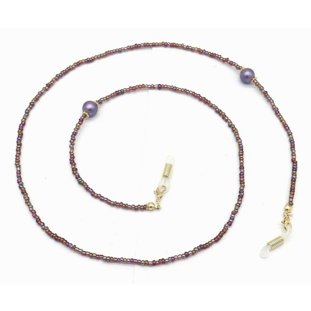 Reading Glasses Chain For Women Sunglasses purple Beaded Eyeglass Chain