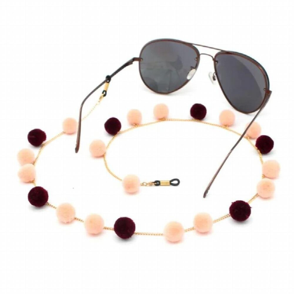 Metal Pompon Ball Eyeglass Chain Eyewears Sunglasses Reading Glasses Chain Cord Holder Neck Strap Rope