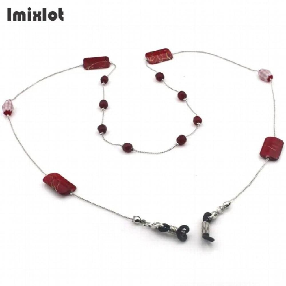Silver Eyeglass Chains Sunglasses Reading Crystal Beaded Glasses Chain Eyewears Cord Holder Neck Strap Rope