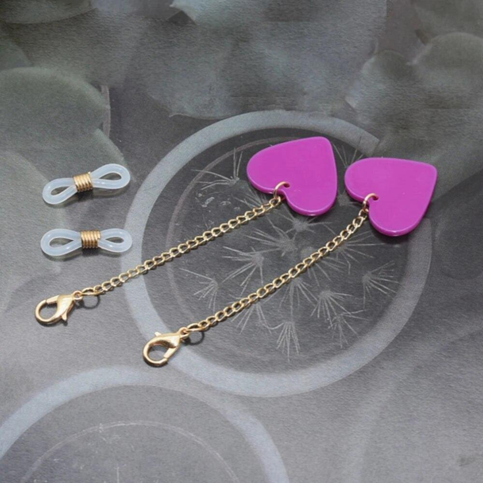 Women's Multicoloured Vintage Metal Eyeglass Chain Heart-Shaped Sunglasses Reading Glasses Lanyard Eyewear Holder