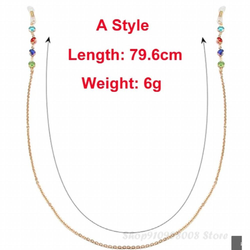 Sunglasses Chains Necklace Crystal Beadeds Eyeglass Cords Holder Non-slip Reading Glasses Retainer Lanyard Strap