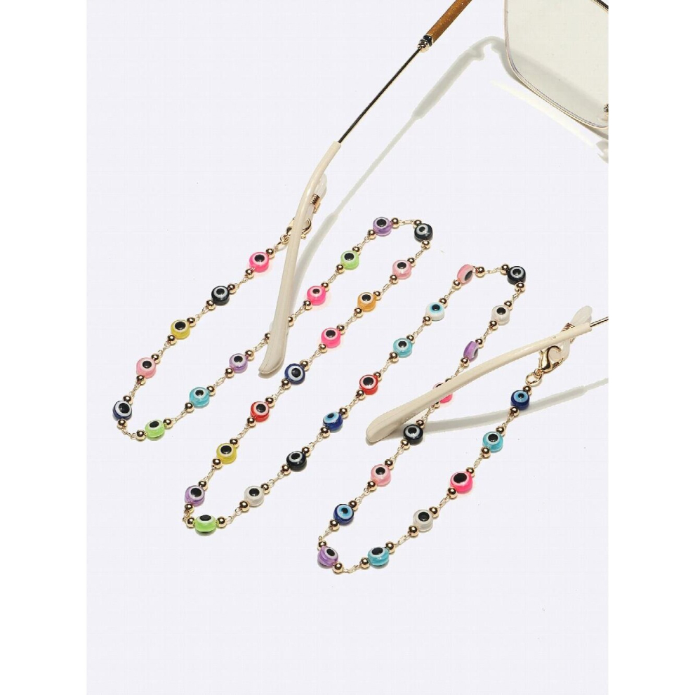 Glasses Chain Sunglasses Lanyard Reading Glasses Strap Eye Crystal Beaded Mask Chain Holder Boho Neck Cord Jewelry Gift
