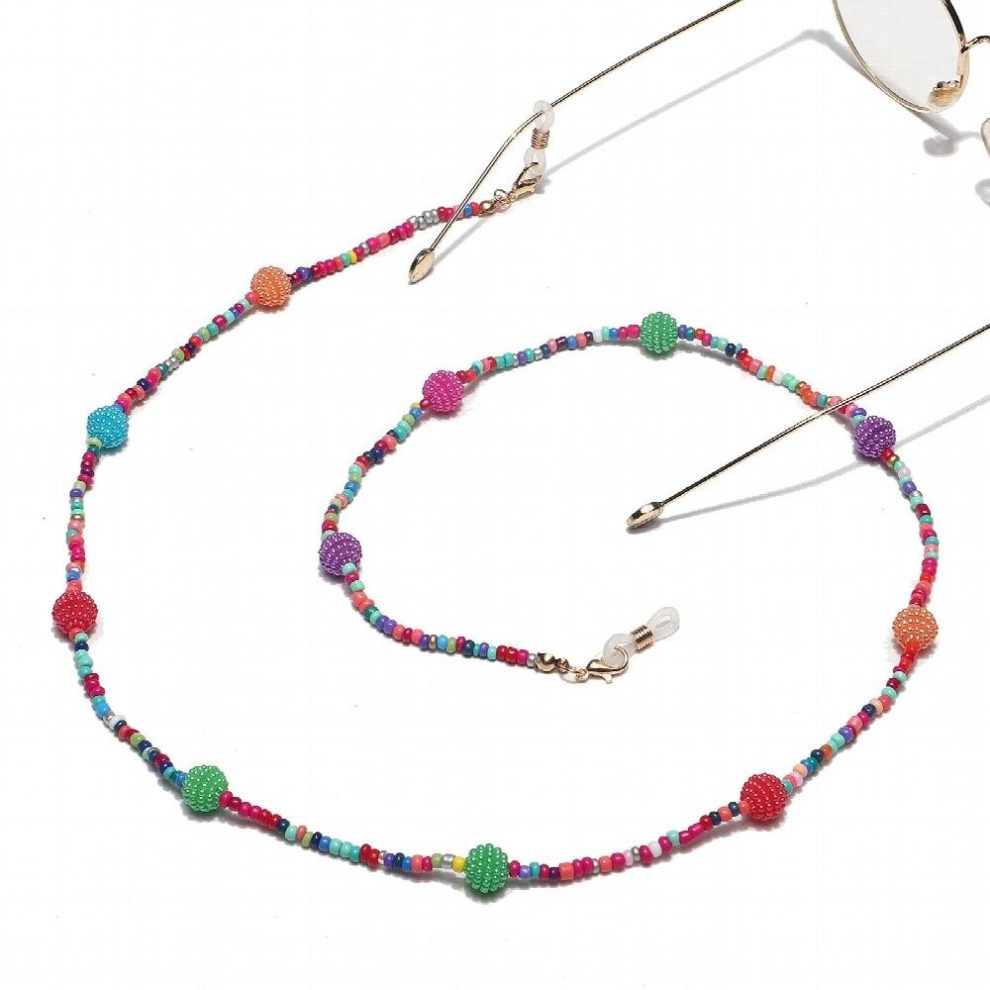 Glasses Chain Dual-use Lanyard Bohemian Colorful Bead Chain Anti-lost Neck Chain Sunglasses Eyewear Accessories