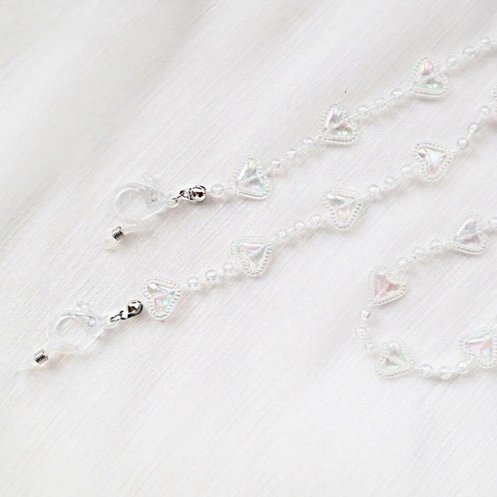 Love Heart Crystal Sunglasses Chain Romantic Transparent Bead Chain For Glasses Women Necklace Lanyard Jewelry