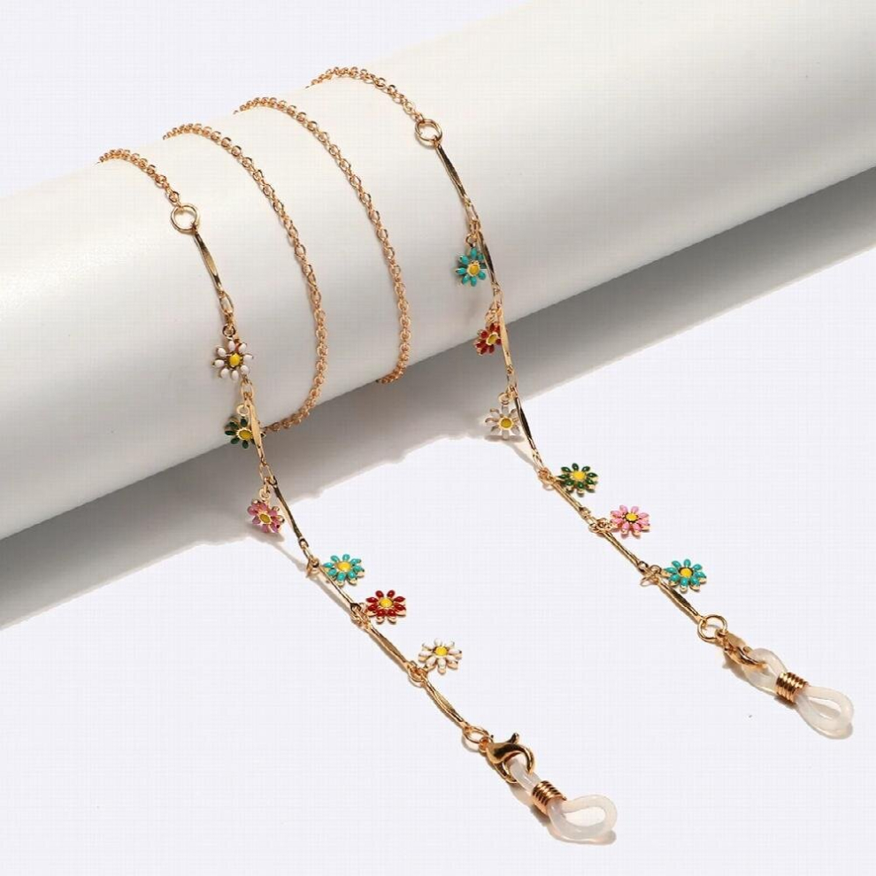 Colorful Flower Charm Sunglasses Chain Holder Accessary