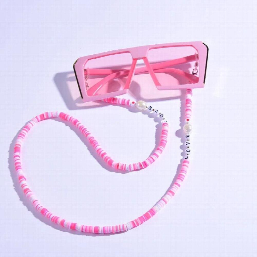 Soft Clay Letter Beads Mask Sunglasses Chain Holder Women Glasses Accessary