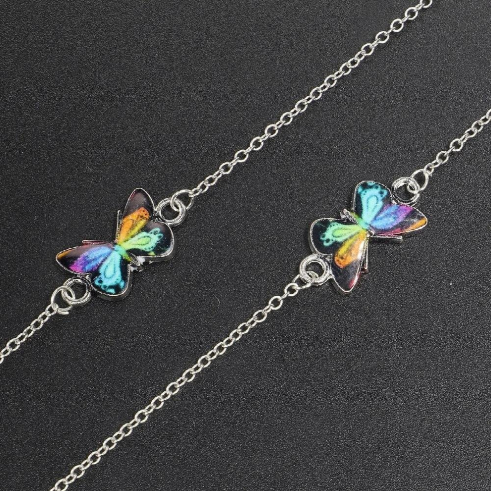 Animal Colorful Butterfly Silver sunglasses chain Glasses Cord Anti-Loss Metal Eyeglasses Chain accessories