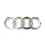( Silver, 285mm) Audi Rings Logo Front Grill & Rear Trunk Emblem 2