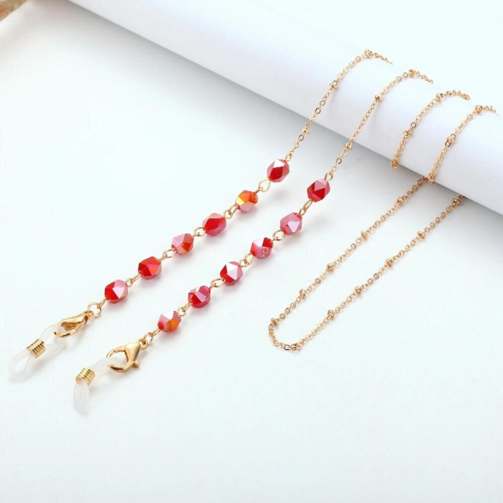 Acrylic Crystal Eyeglass Chain Beaded Neckband Sunglasses Chain Mask Lanyard Holder Glasses Chain Jewelry For Women