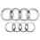 ( Silver, 285mm) Audi Rings Logo Front Grill & Rear Trunk Emblem 3