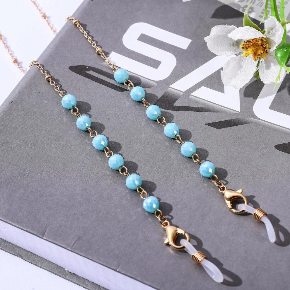 Acrylic Crystal Glasses Chain 19Color Round Beaded Eyeglass Chain Neck Cord Holder Sunglasses Chain Women Jewelry