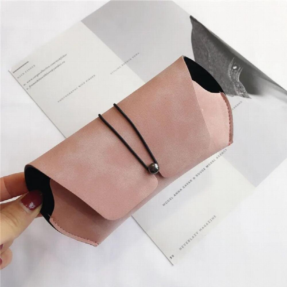 1pcs Men Women Matte Leather Sunglasses Case Fold-able Buckle Glasses Box Eyeglass Holder Bag Protector Eyewear Accessories