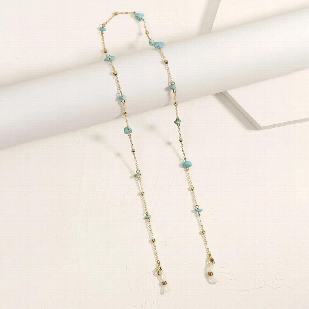 Summer Bohemian Natural Stone Crystal Glasses Chains Lanyard Face Mask Chain Holder Rope Sunglasses Cord Gift for Women