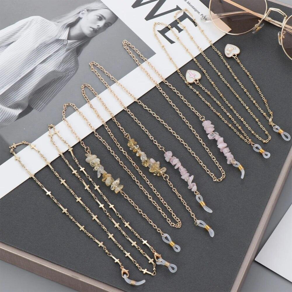 Sunglasses Chains Necklace Crystal Beadeds Eyeglasses Chains Non-slip Reading Glasses Holder Eyeglasses Accessories