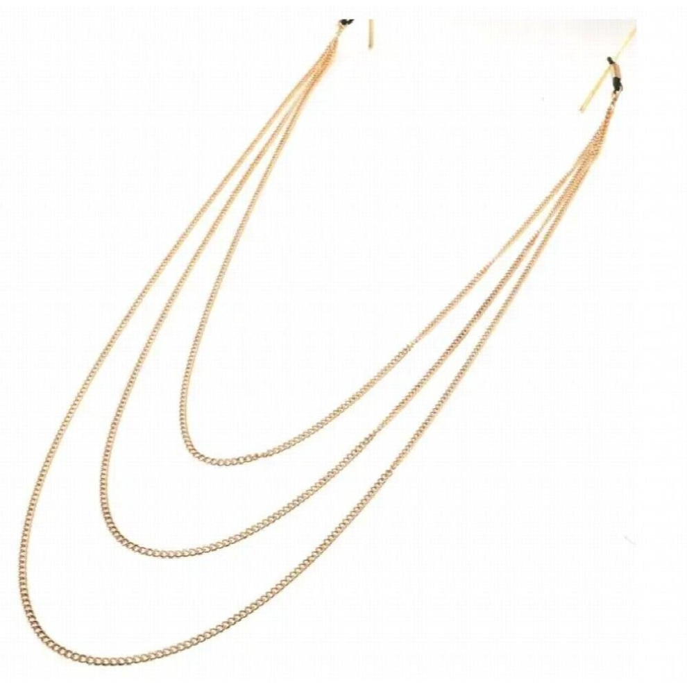 Three Strand Eyeglass Holder Link Sunglasses Chain Retro Eyeglass Neck Cord Retainer Strap Eyewear Metal Holder Reading