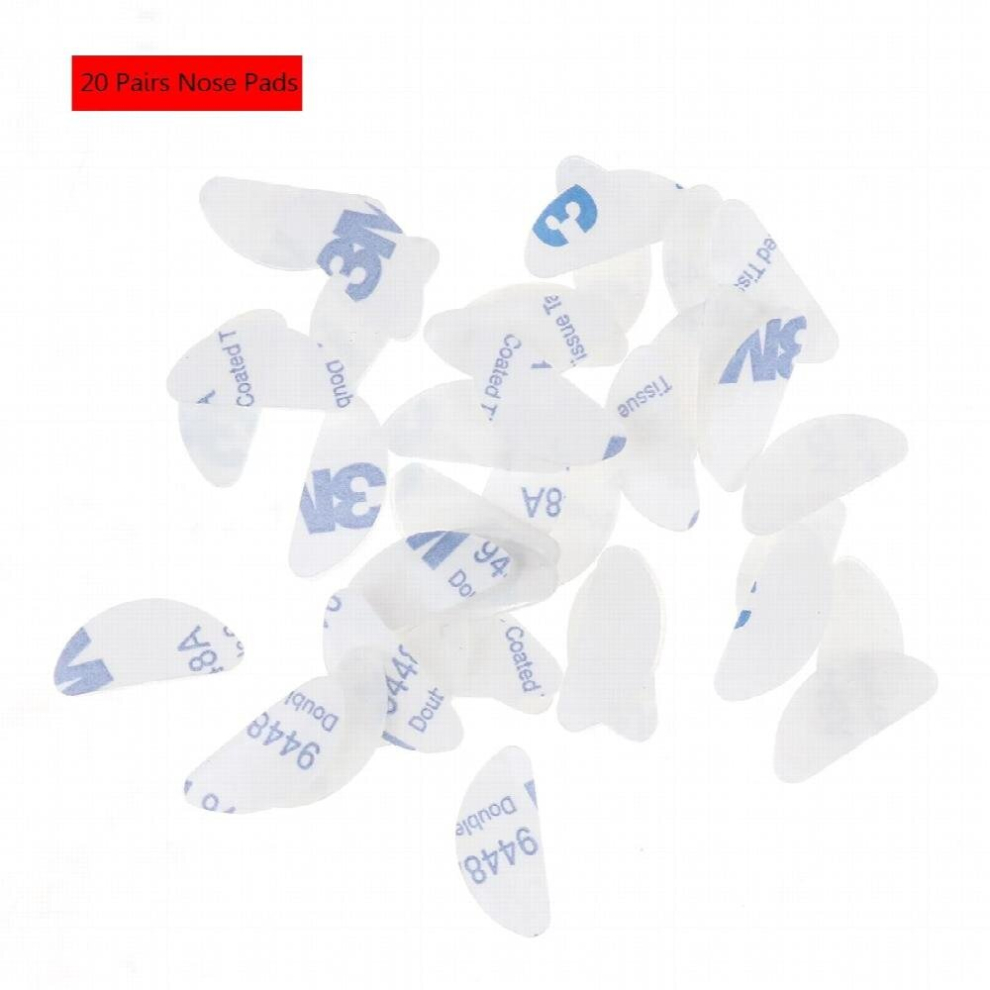 20 Pairs Soft Silicone Pad Hypo-allergenic Adhesive Silicone Anti-Slip Nose Pads Grips Eyeglass Glasses Sunglasses Nose Padding