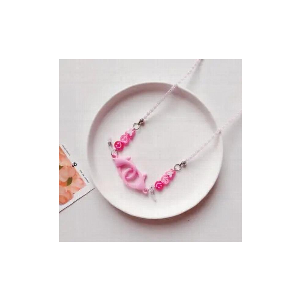 Pink Japan And South Korea Small Fresh And Mask Chain Sunglasses Chain