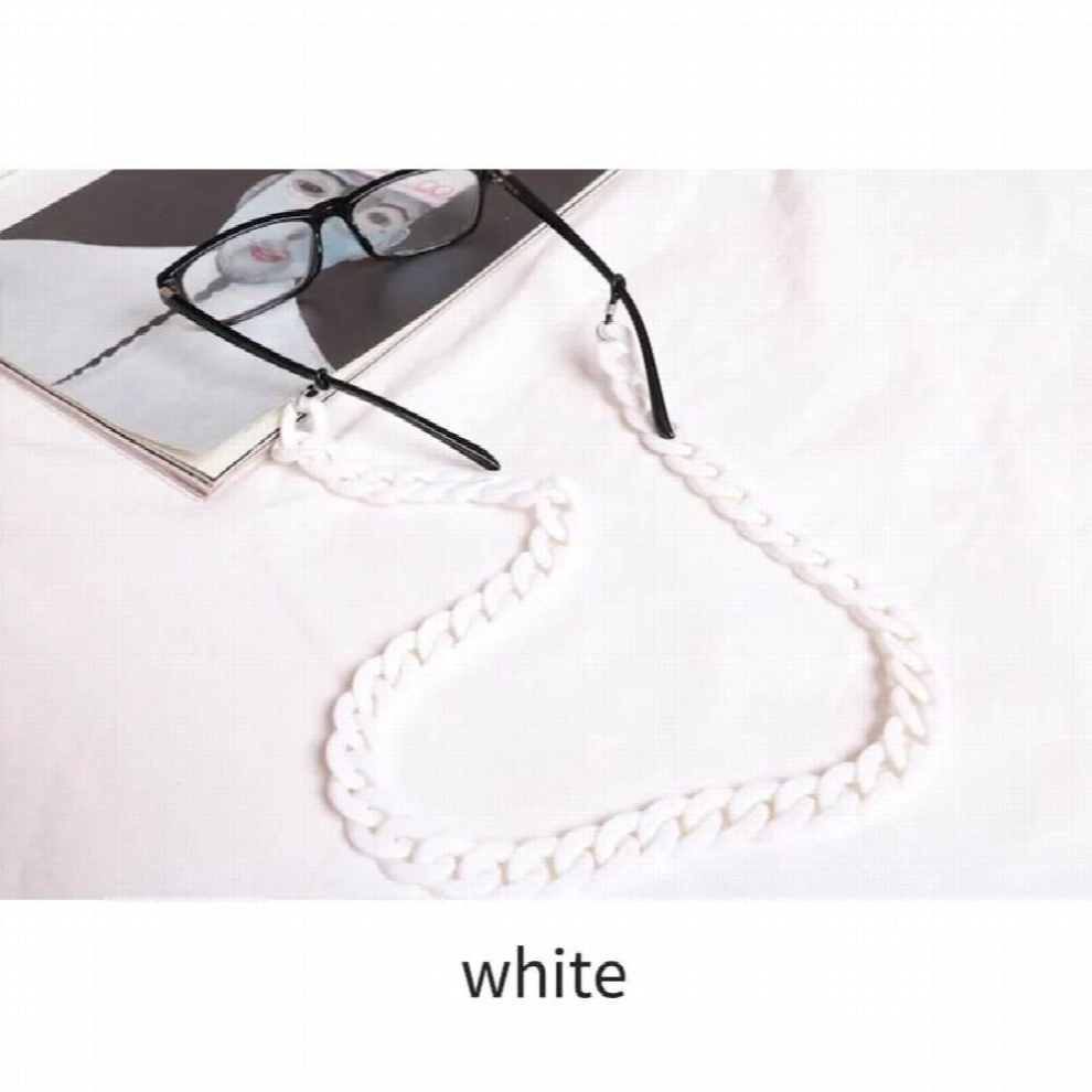 White Q Eyewear Retainer Sunglasses Chain Vintage Reading Glasses Rope Lanyard Hold Straps Acrylic Anti-Slip Eyewears Cord Holder