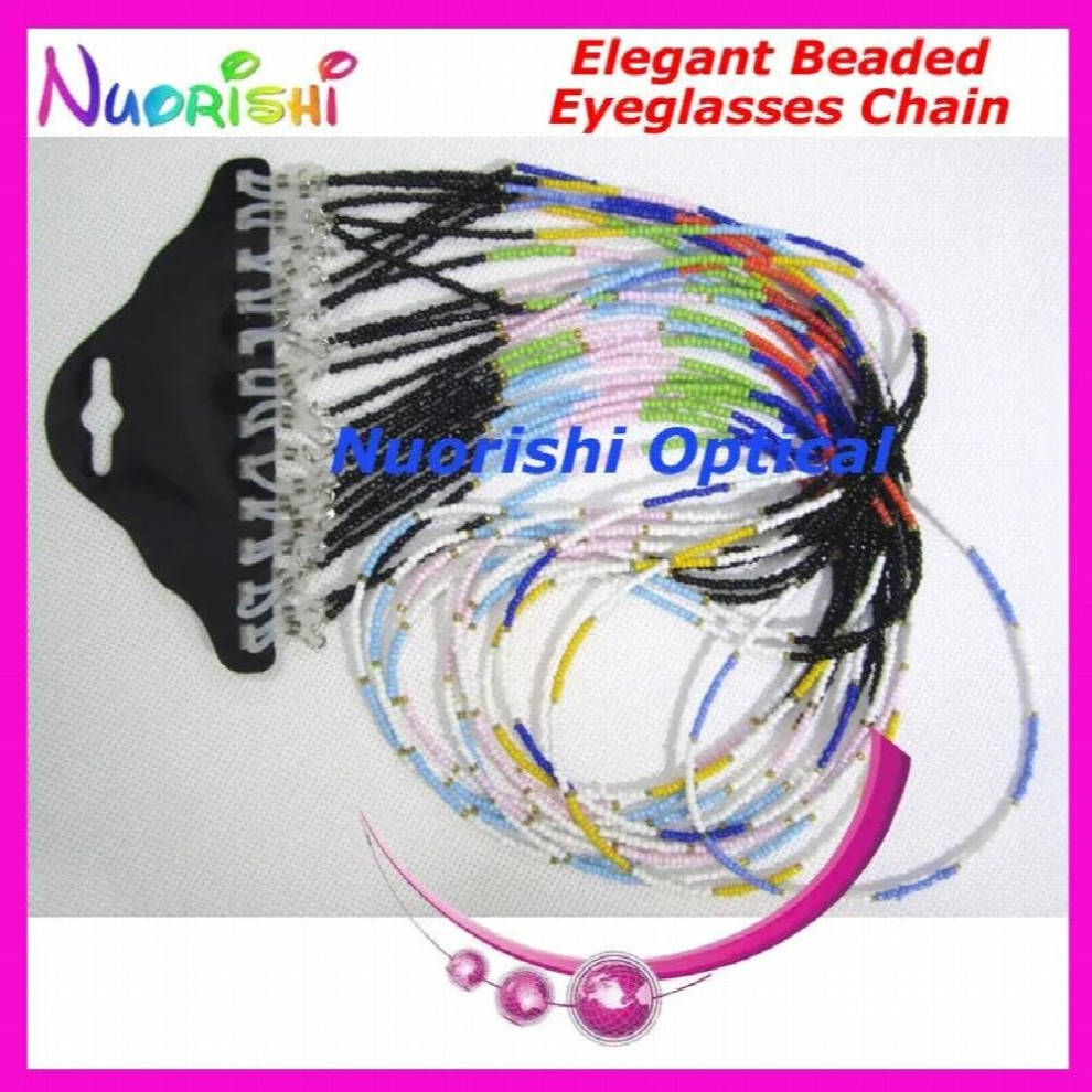 Multicoloured 12Pcs Nice Steel Wire Rope Beaded Glasses Eyeglasses Sunglasses Eyewear Spectacle Chain Cords Lanyard L838