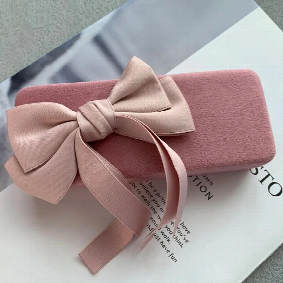 Women Glasses Case Pink Reading Eyeglasses Box Sweet Ladies Bowknot Eyewear Protector Sunglasses Storage Case