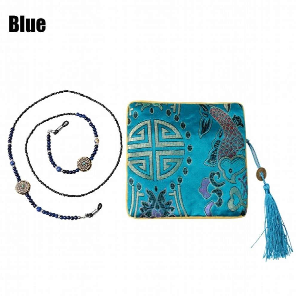 Turquoise Sunglass Cord Lanyard String Chain for Glasses Rope Eyeglasses Cord Chains Beads Brilkoord with Gift Cases