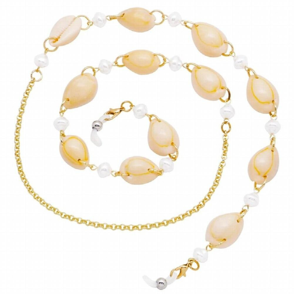 Multicoloured Conch Shell Reading Glasses Chain Pearls Sunglasses Eyeglass String Lanyard Cord Holder Neck Strap Necklace Eyewears