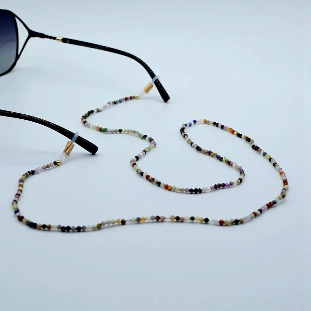 Rainbow Stone Glasses Chains Natural Crystal Sunglasses Accessories Creative Glasses Chains Mom