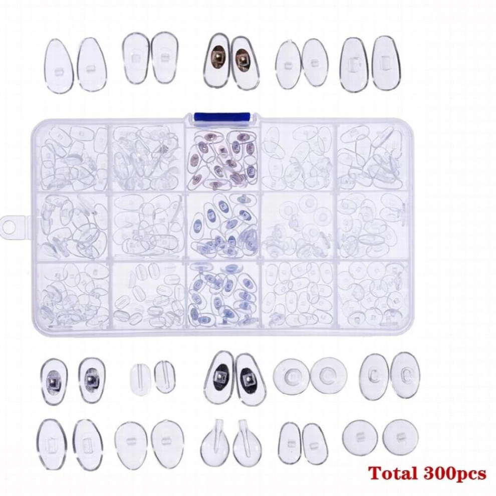 Eyeglass Nose Pads Crimp-On Nose-Pad Glasses Support Pad 300Pcs Sunglasses Silicone Support Nose Pads Eyewear Accessories Y18