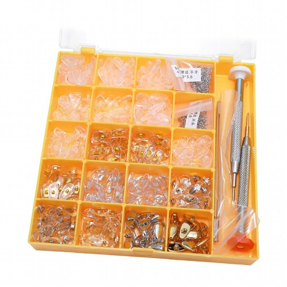 Multicoloured Eyeglasses Repair Set Nose Pads Screw Assorted Tweezers Glasses Maintenance For Spectacle Sunglass Watch Eyeglass Accessories